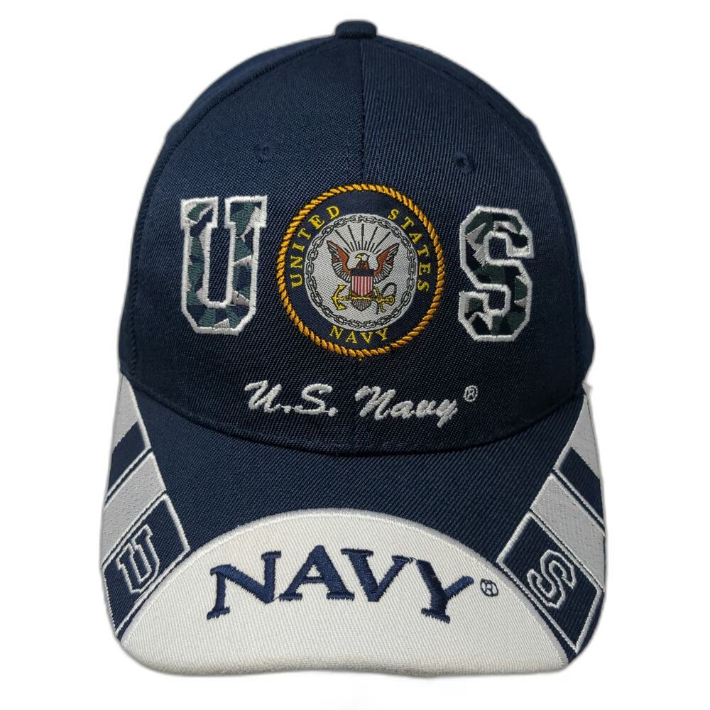 KYS Design Cap Baseball Cap Blue One Size US Navy Seal Camo Emblem Strapback Hat
